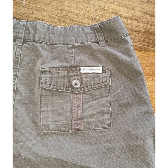 Columbia hiking flat front cargo shorts womens 8 green khaki w 4.5" inseam - Picture 16 of 16
